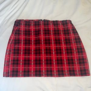 Red Plaid Schoolgirl Type Skirt